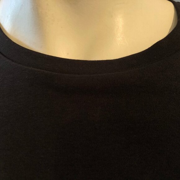 en THREAD Casual Short Sleeve Crew Neck Asymmetrical Cotton Top Black Sz S NWT - Picture 3 of 4